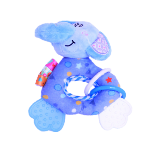 Elephant Plush Toy With Teether
